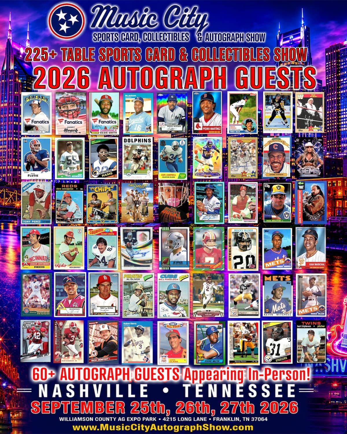 Music City Sports Card & Autograph Show featuring CAL RIPKEN JR, JOHNNY BENCH, OZZIE SMITH & More!